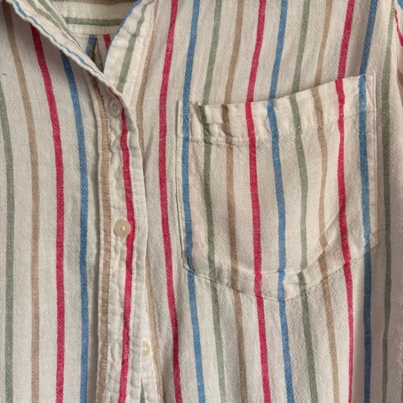 GAP Striped Multi-Colored Linen Button-Up Shirt - Picture 4 of 4